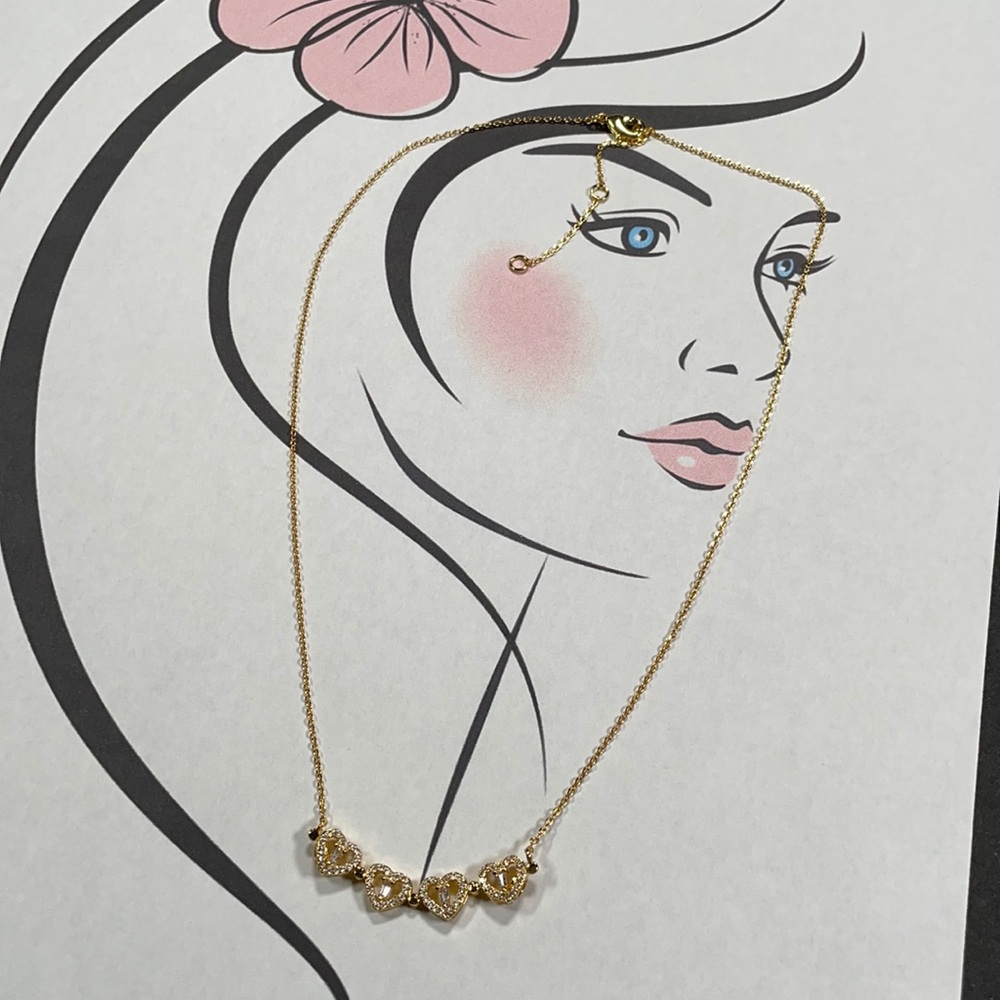 4 Hearts Link Necklace